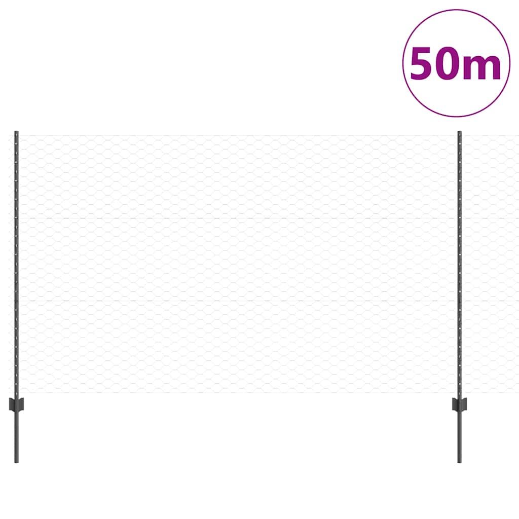Heksagonalna ograda s stubom 50 x 1,4 m Čelik premazan PVC-om