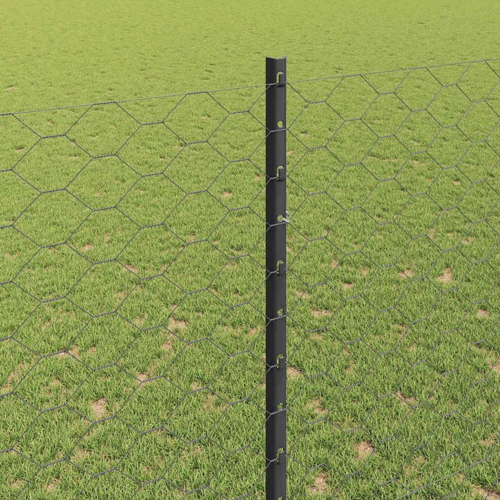 Heksagonalna ograda s stubom 50 x 1,5 m Čelik premazan PVC-om