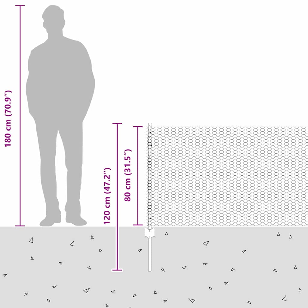 Zavarena žičana ograda 100 x 0,8 m (Š x V)