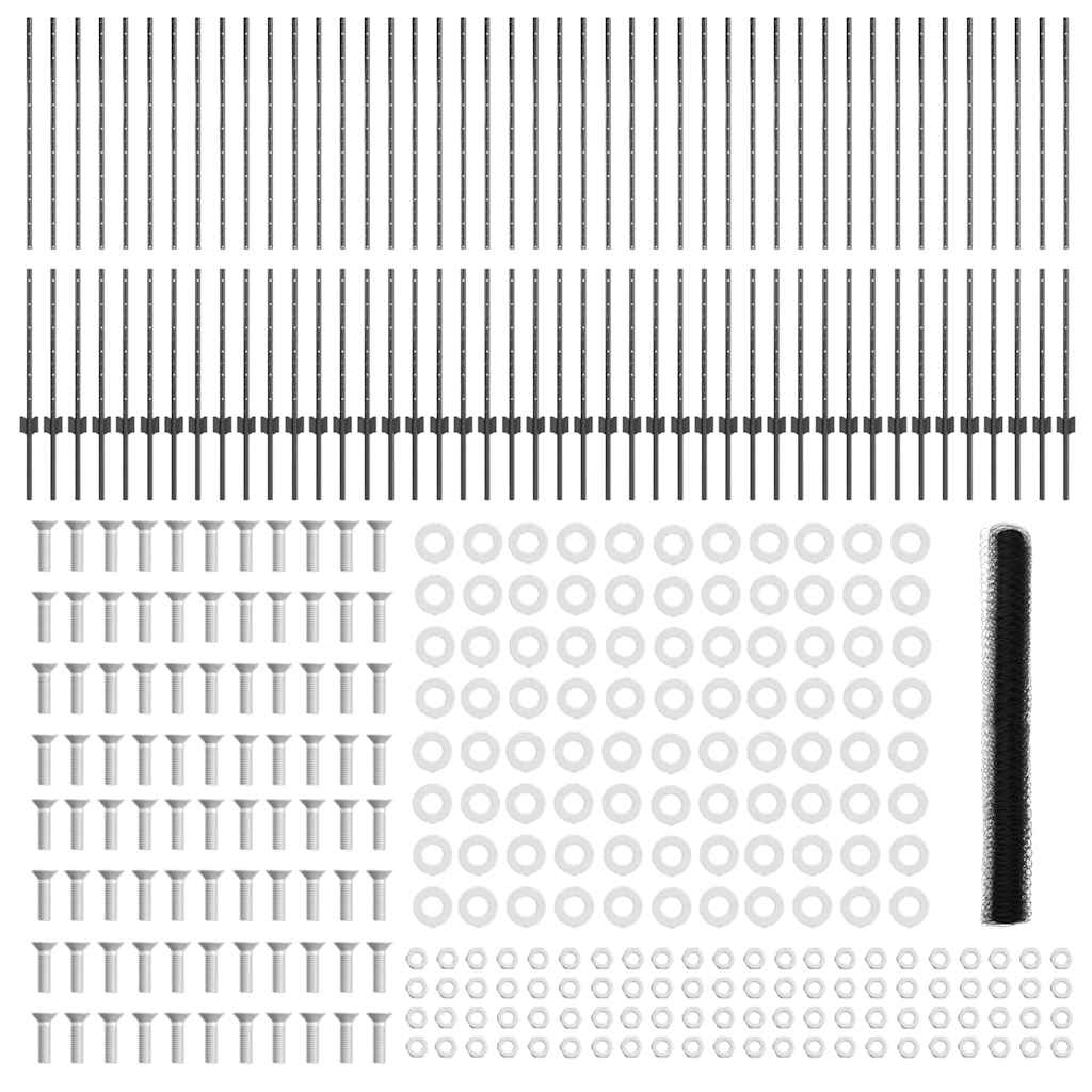 Heksagonalna ograda s stubom 100 x 1,4 m Čelik premazan PVC-om