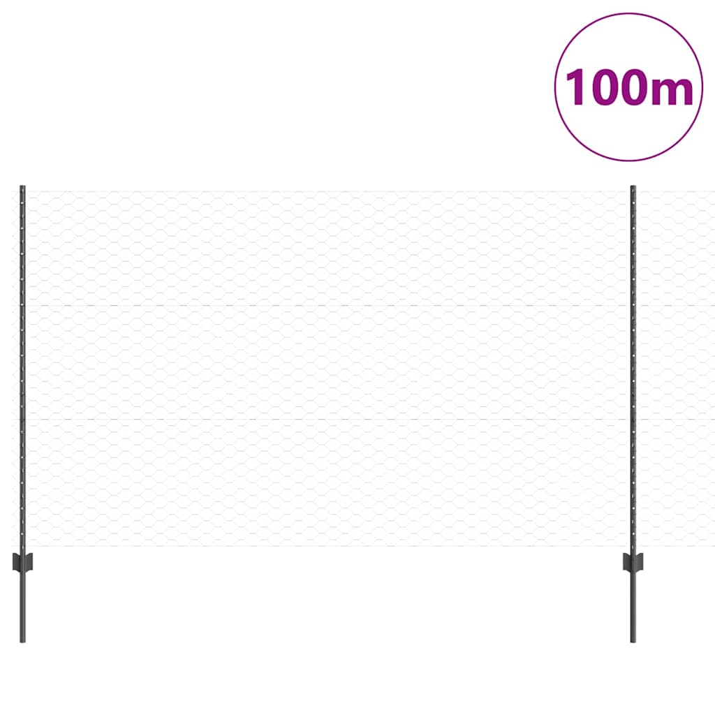 Heksagonalna ograda s stubom 100 x 1,4 m Čelik premazan PVC-om