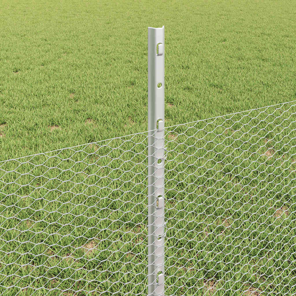 Heksagonalna ograda s stubom 10 x 0,5 m Pocinčani čelik Srebrna