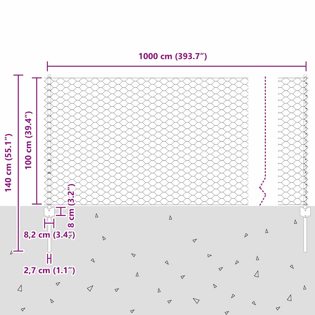 Zavarena žičana ograda 10 x 1 m (Š x V) Vruće pocinčani čelik