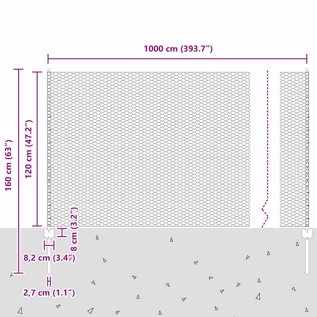 Zavarena žičana ograda 10 x 1,2 m (Š x V) Vruće pocinčani čelik