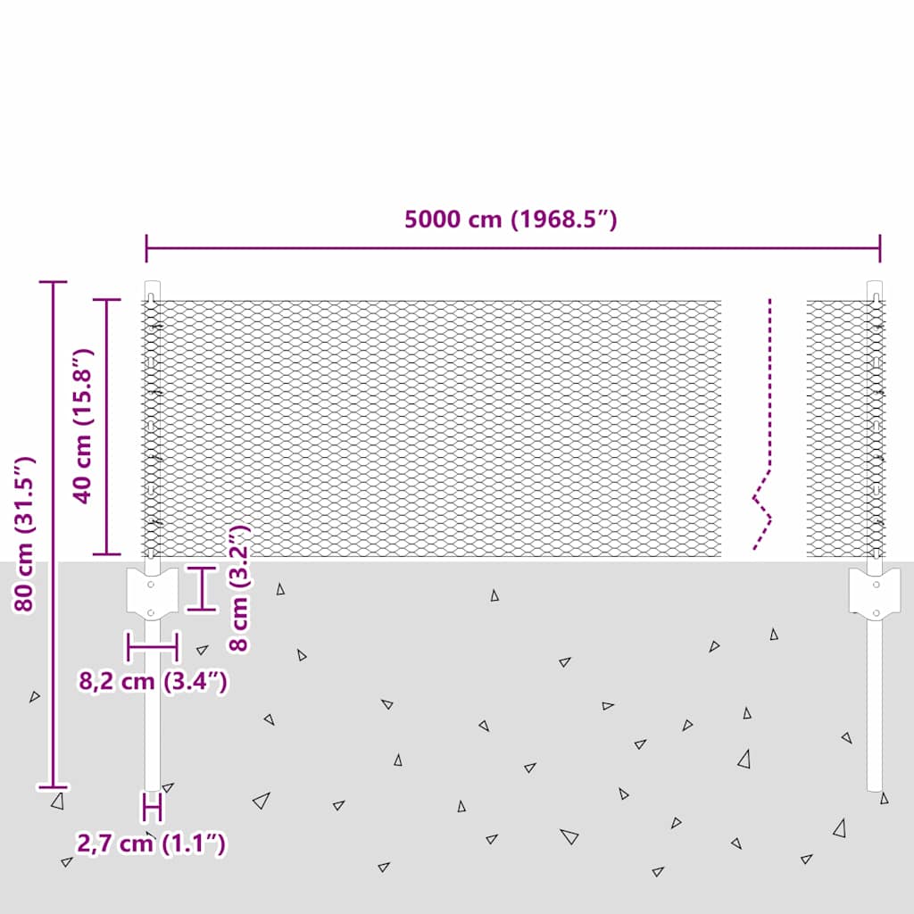 Zavarena žičana ograda 50 x 0,4 m (Š x V) Vruće pocinčani čelik