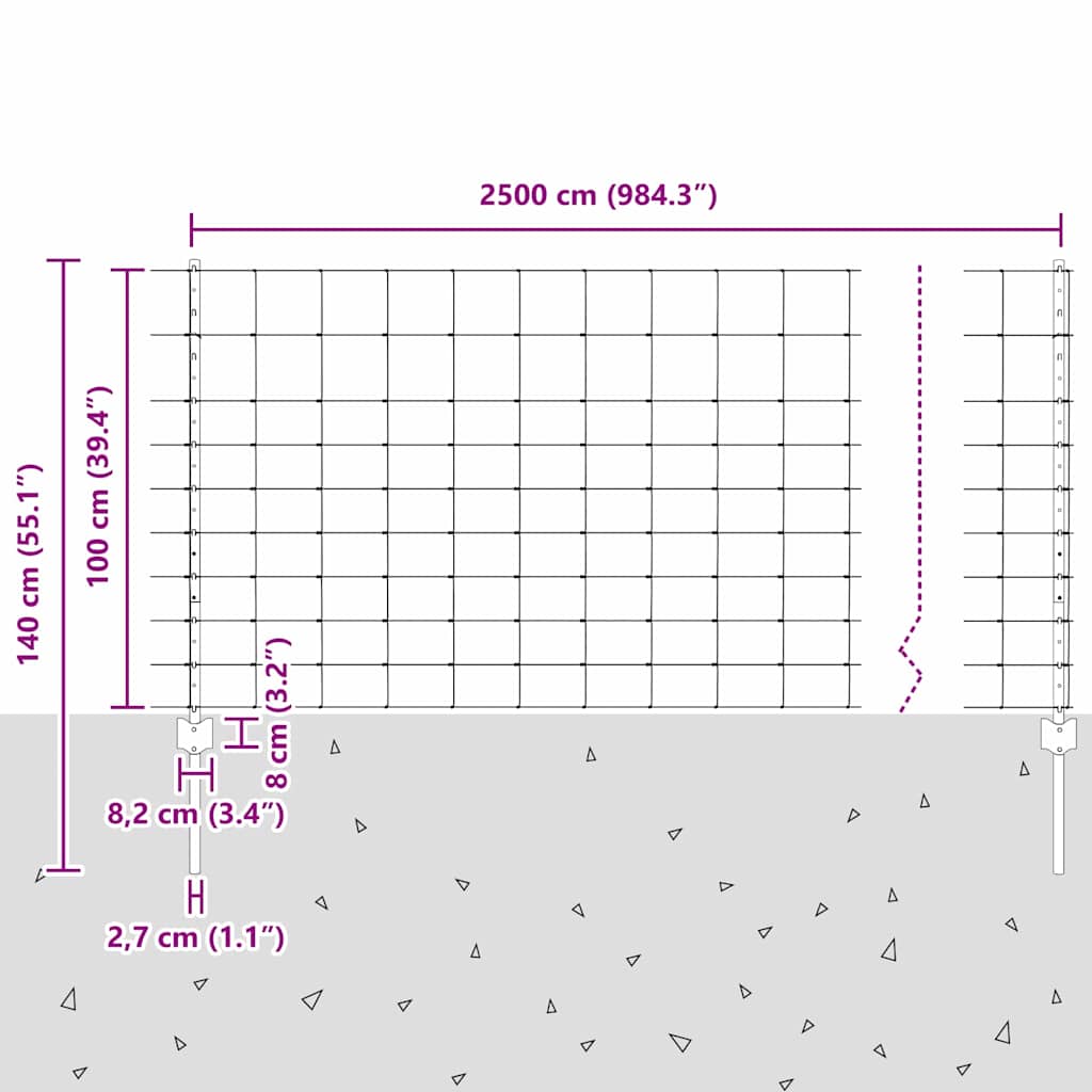 Divlja Ograde s Stupovima 25 x 1 m (Š x V)