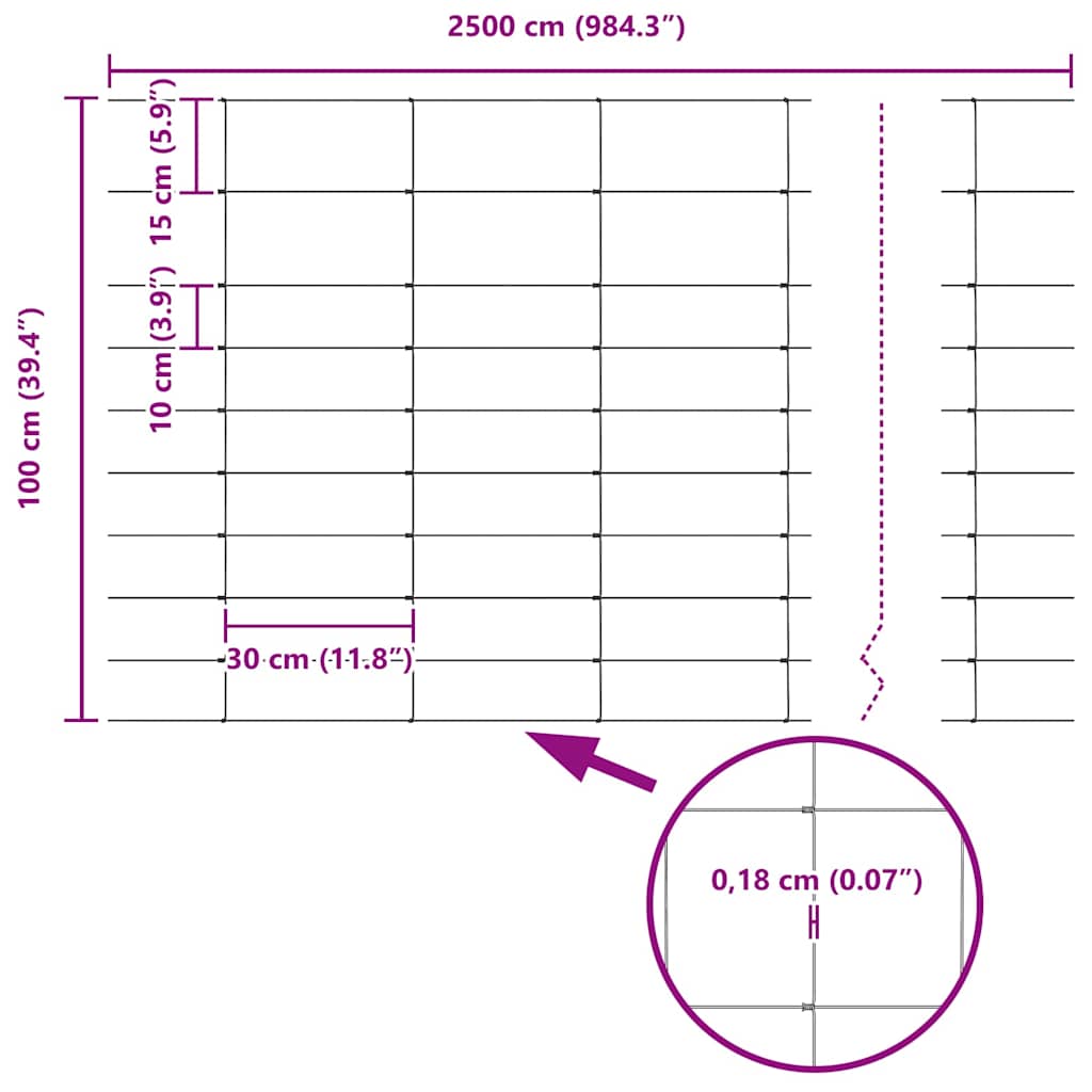 Divlja Ograde s Stupovima 25 x 1 m (Š x V)