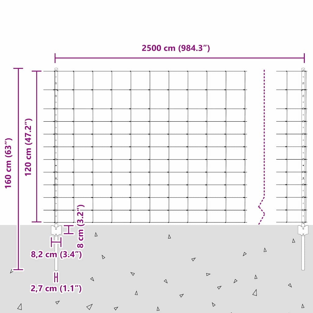 Vanjska divlja ograda s stupovima 25 x 1,2 m Pocinčani čelik