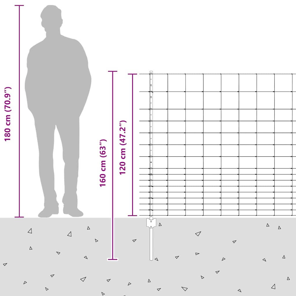Divlja Ograde s Stupovima 25 x 1,2 m (Š x V)