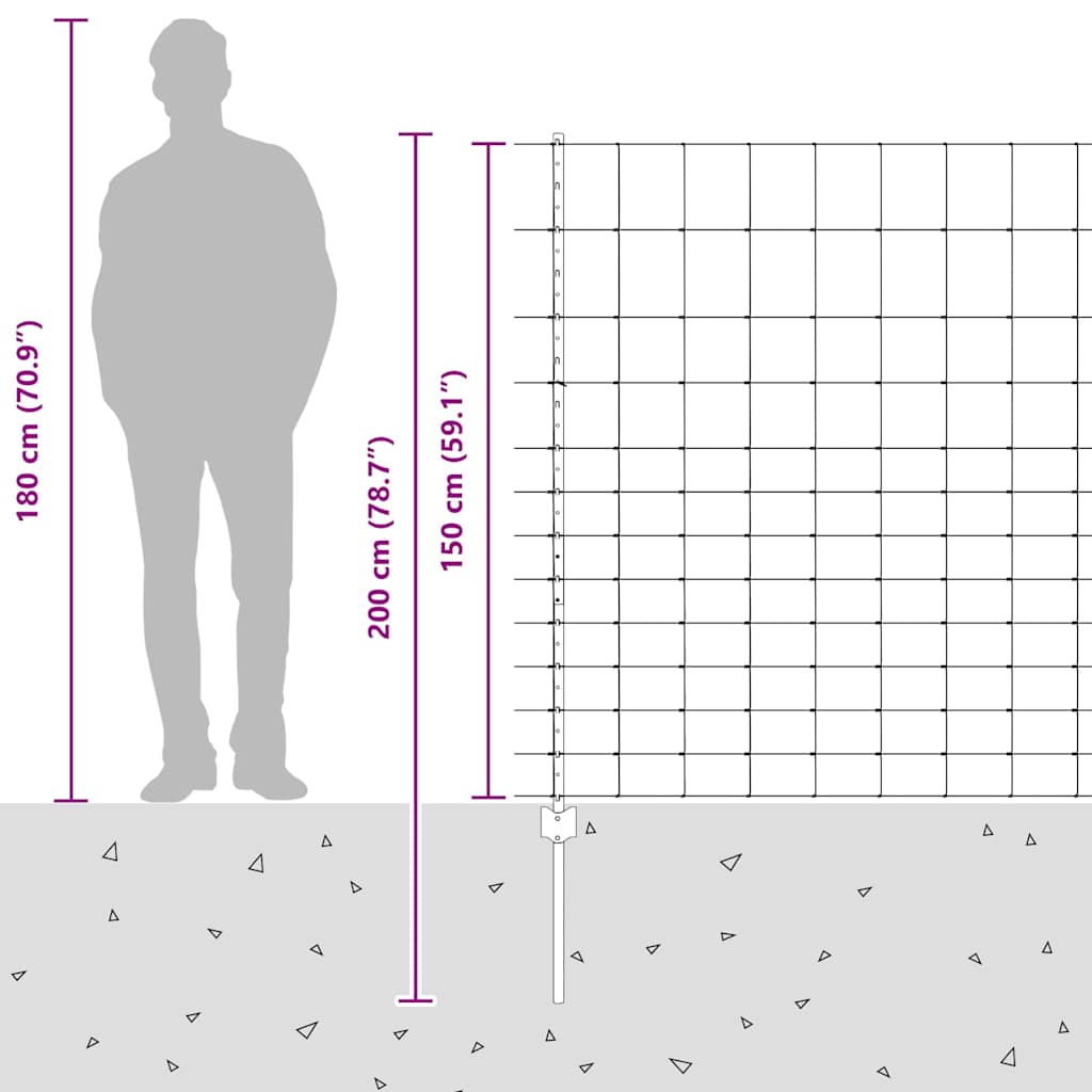 Divlja Ograde s Stupovima 25 x 1,5 m (Š x V)