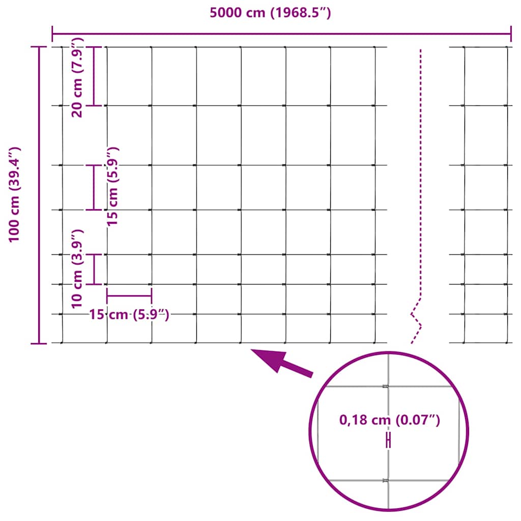 Divlja Ograde s Stupovima 50 x 1 m (Š x V)
