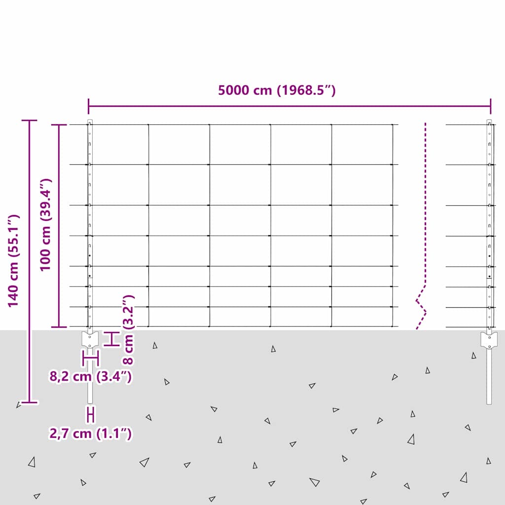 Divlja Ograde s Stupovima 50 x 1 m (Š x V)