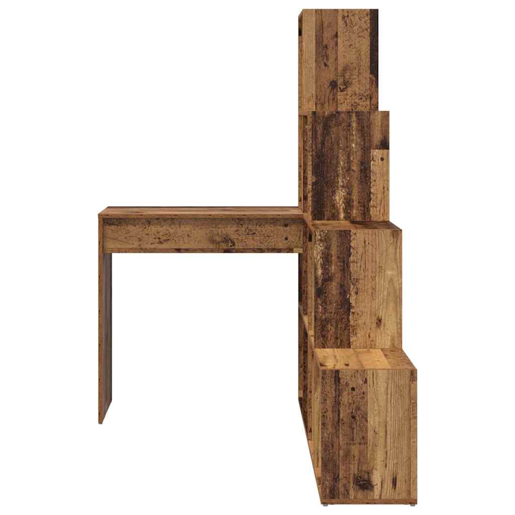 Kutni stol s policom Staro drvo 101,5 x 149,5 x 149,5 cm