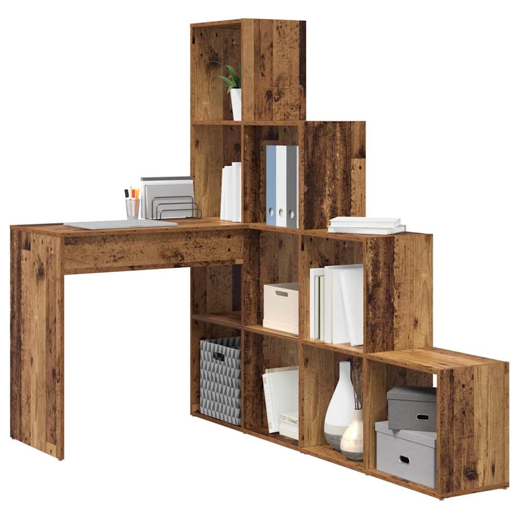 Kutni stol s policom Staro drvo 101,5 x 149,5 x 149,5 cm