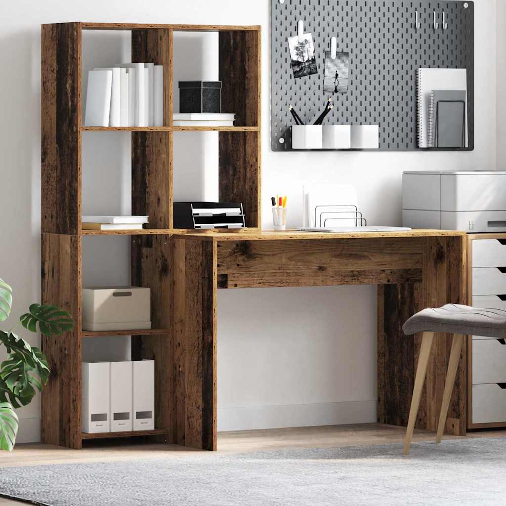 Stol s policom Staro drvo 138,5 x 55 x 143 cm Konstruirano drvo