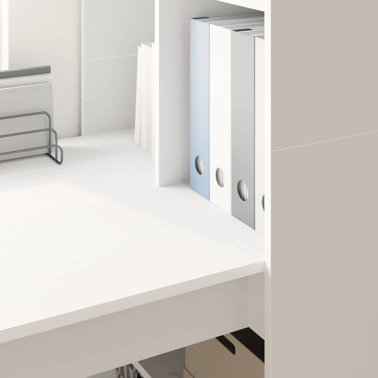 Stol s policom Bijelo 122 x 67 x 145 cm Konstruirano drvo