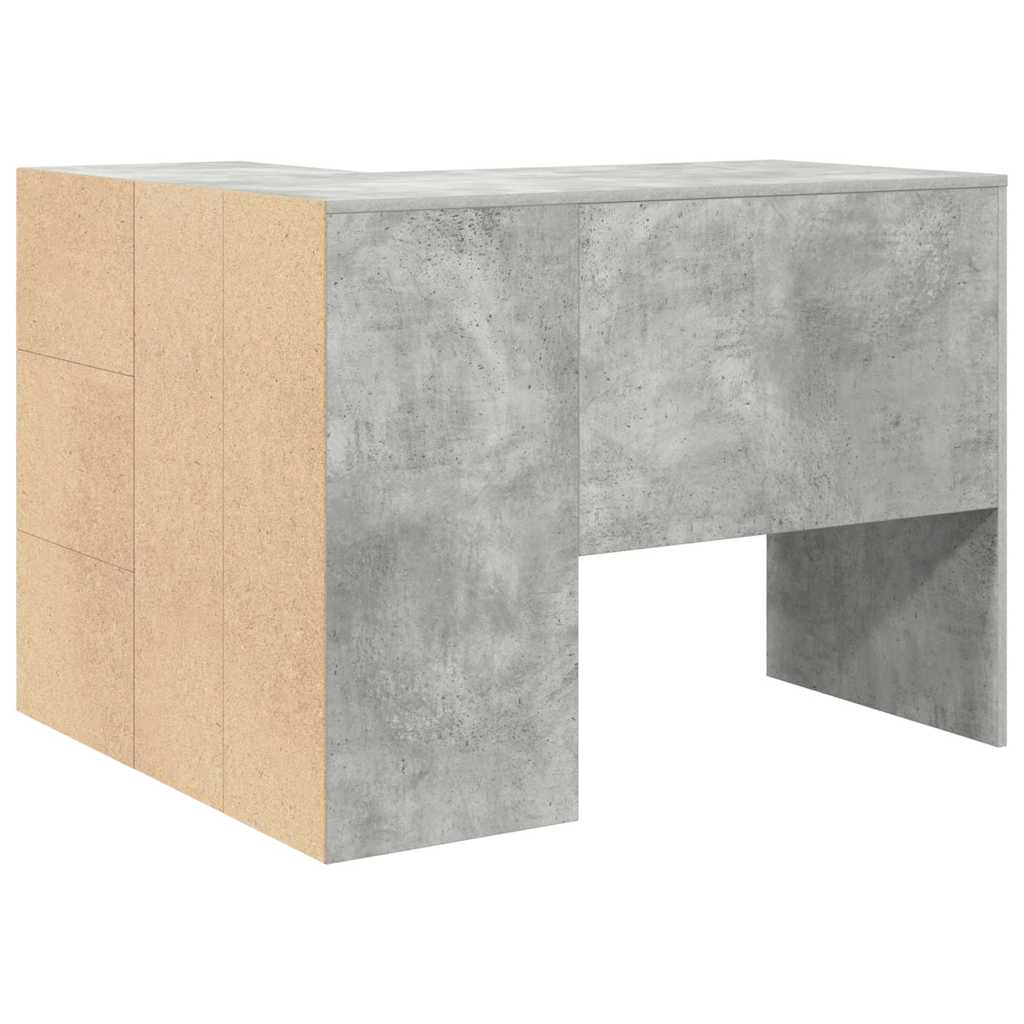 Kutni stol s ladicama Betonski sivi 102 x 88 x 75 cm