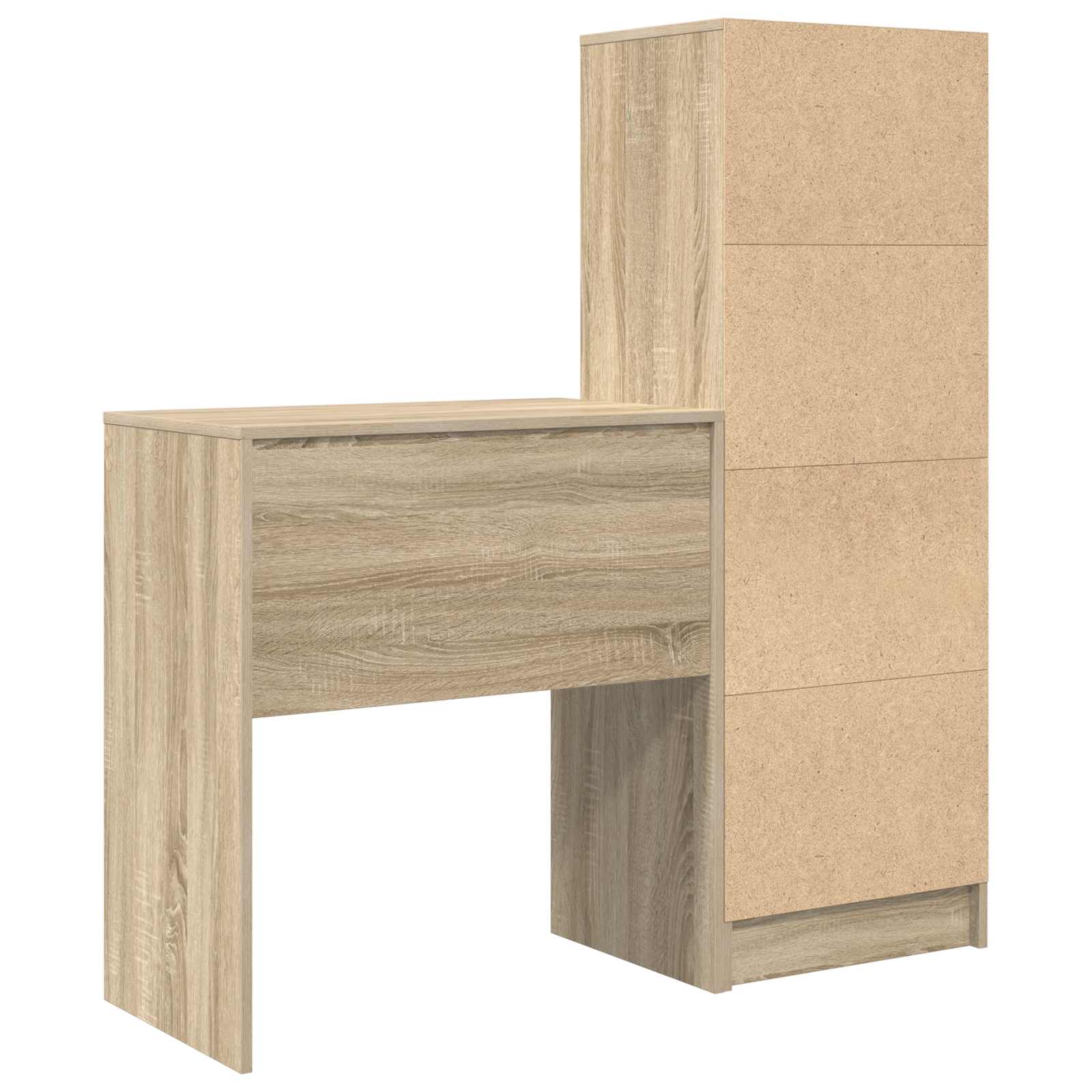 Stol s ladicama s policom s pohranom 2 pcs Sonoma hrast