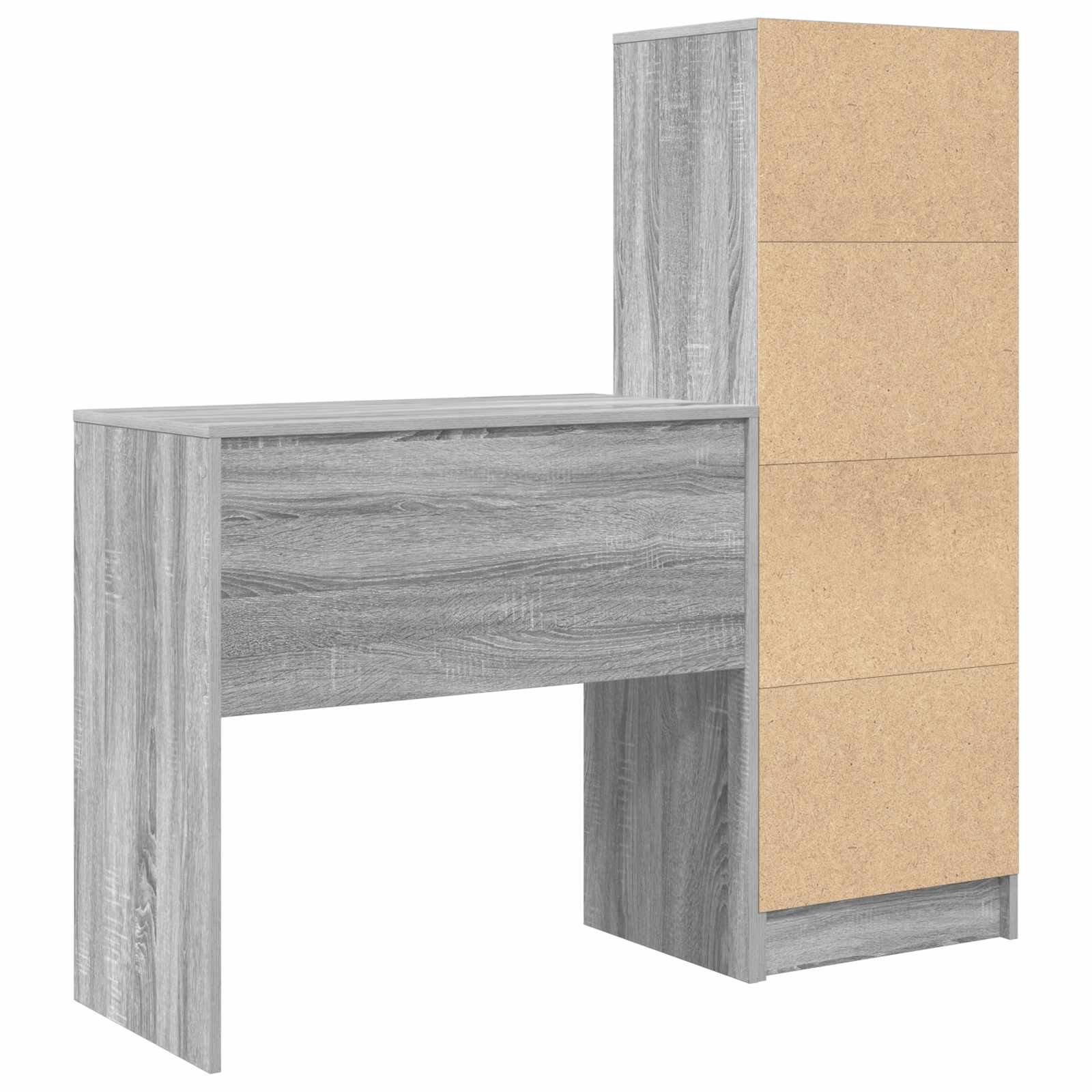 Stol s ladicama s policom s pohranom 2 pcs Siva Sonoma