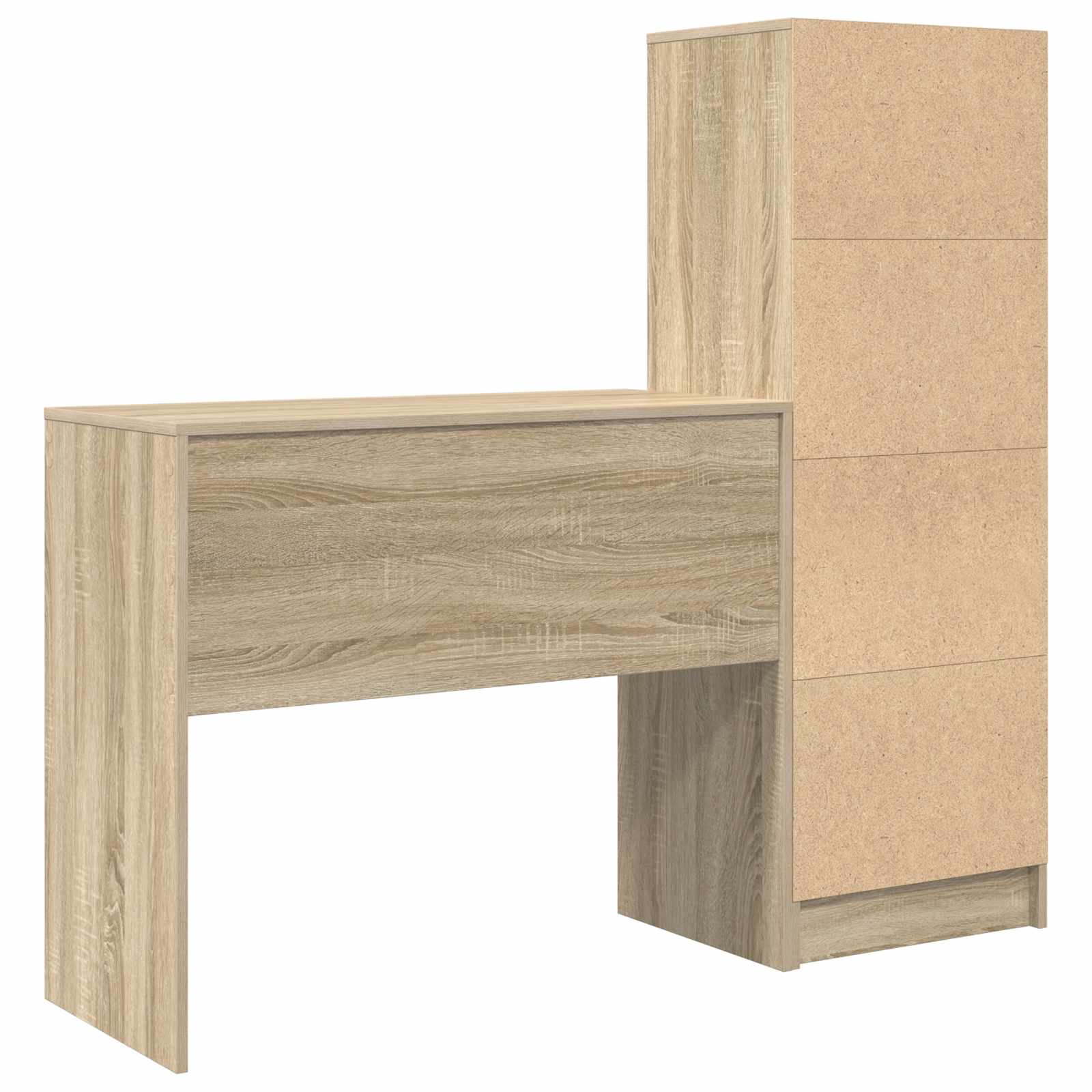 Stol s ladicama s policom s pohranom 2 pcs Sonoma hrast