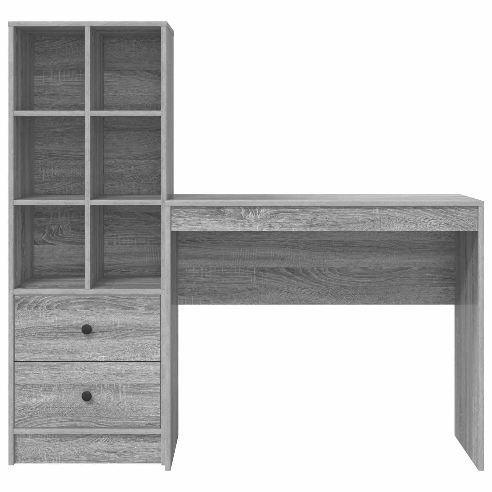 Stol s ladicama s policom s pohranom 2 pcs Siva Sonoma