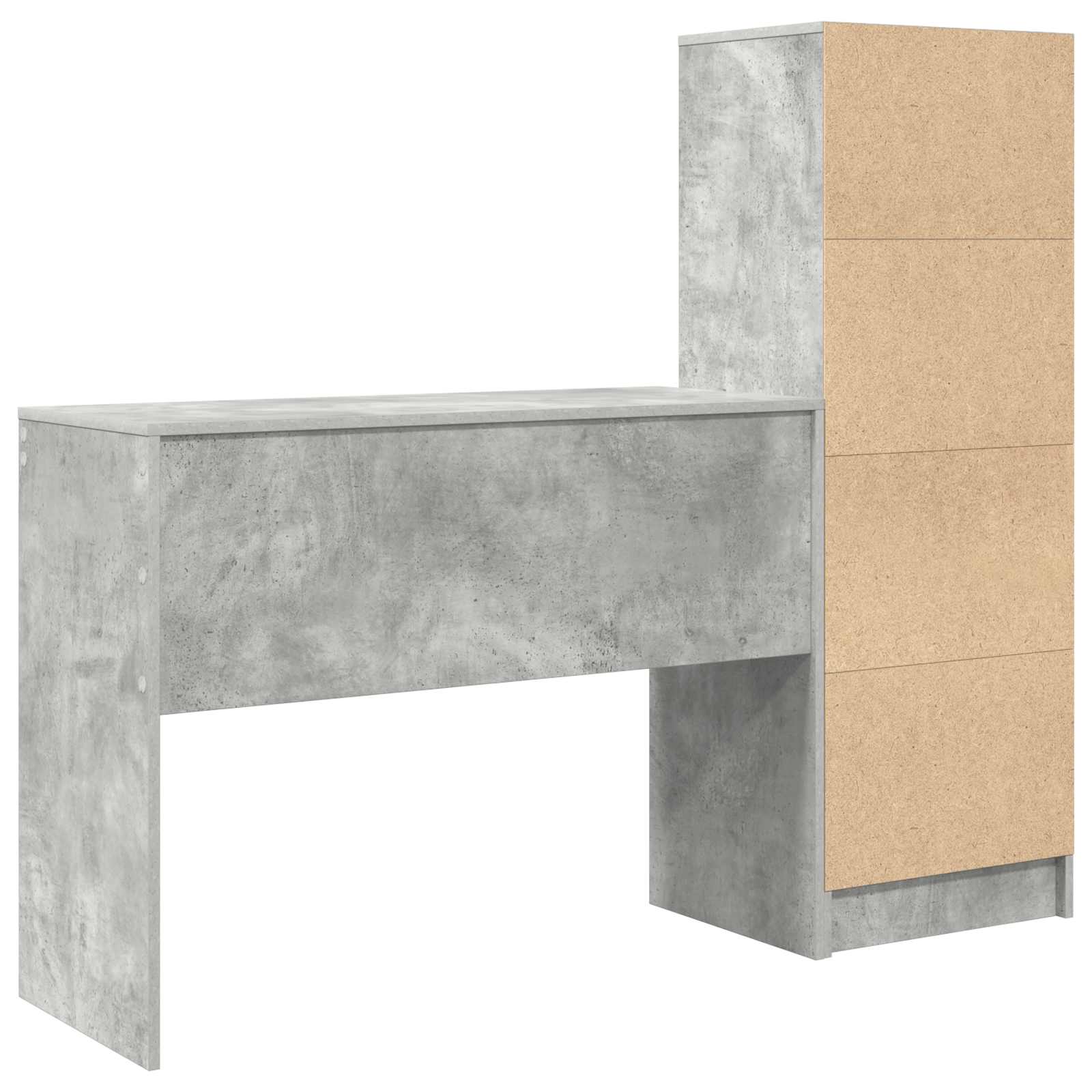 Stol s ladicama s policom s pohranom 2 pcs Betonski sivi