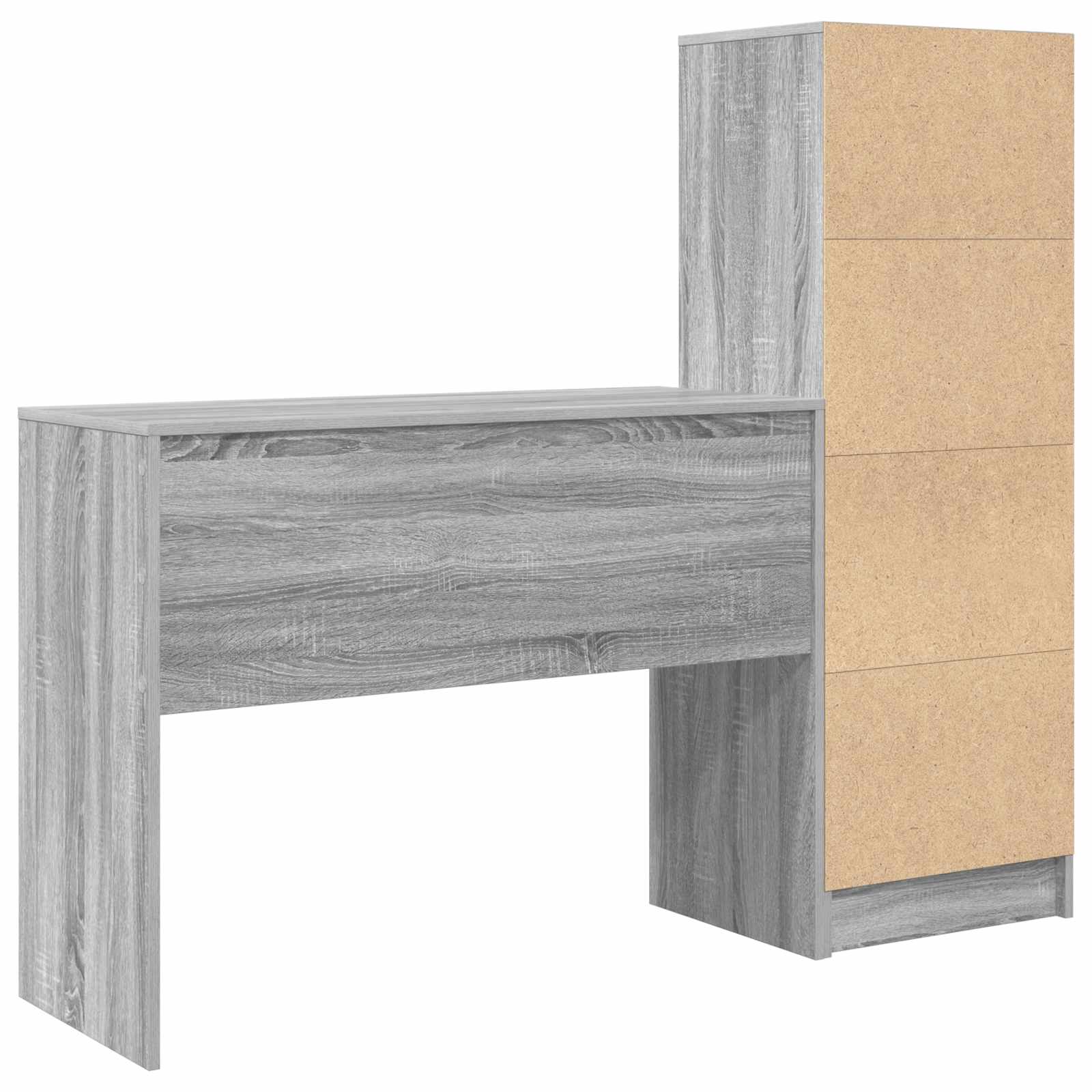 Stol s ladicama s policom s pohranom 2 pcs Siva Sonoma