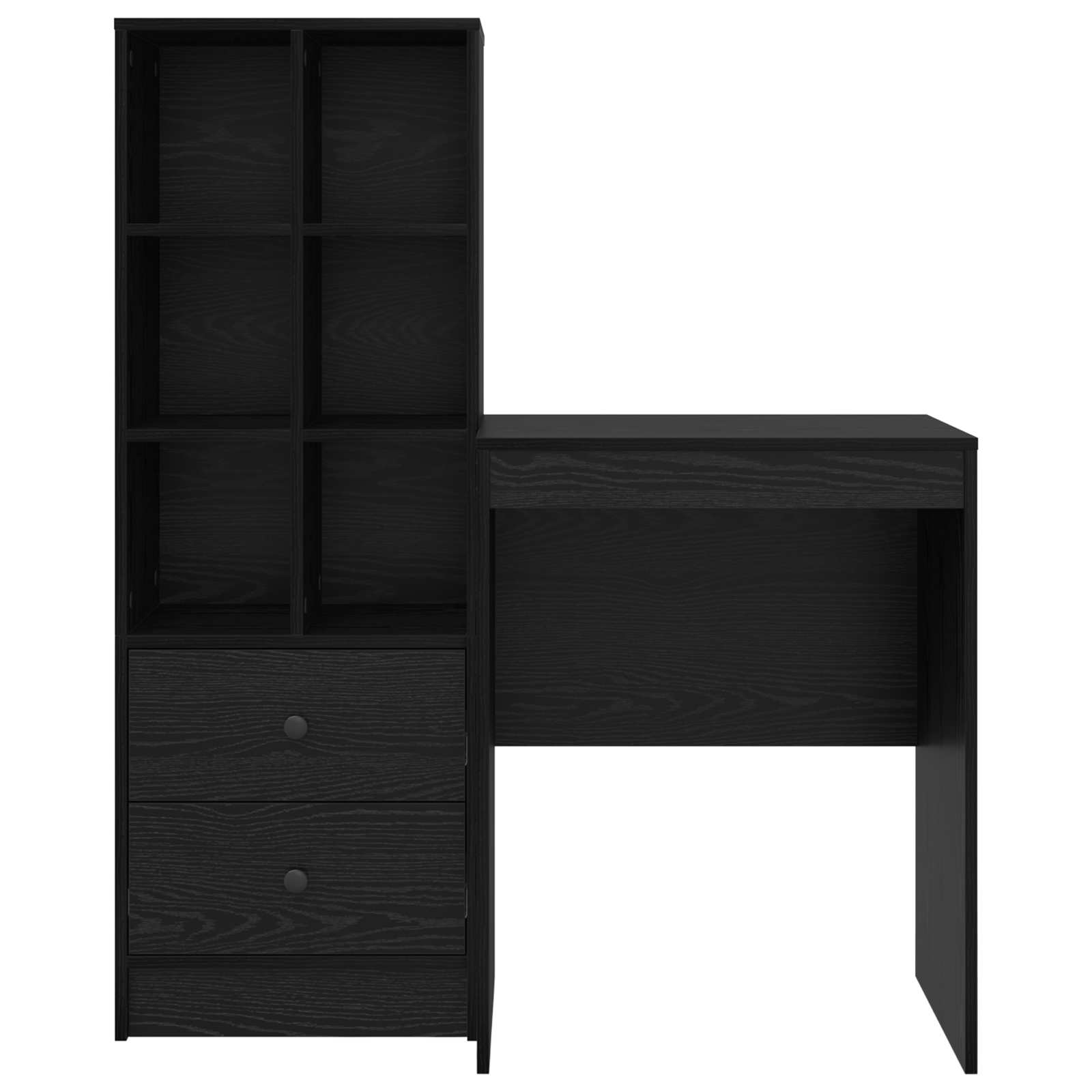 Stol s ladicama s policom s pohranom 2 pcs Crni hrast