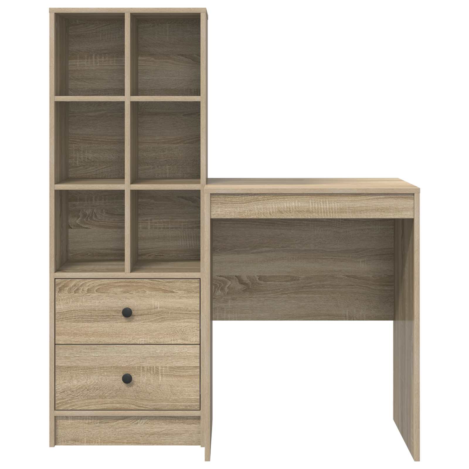 Stol s ladicama s policom s pohranom 2 pcs Sonoma hrast