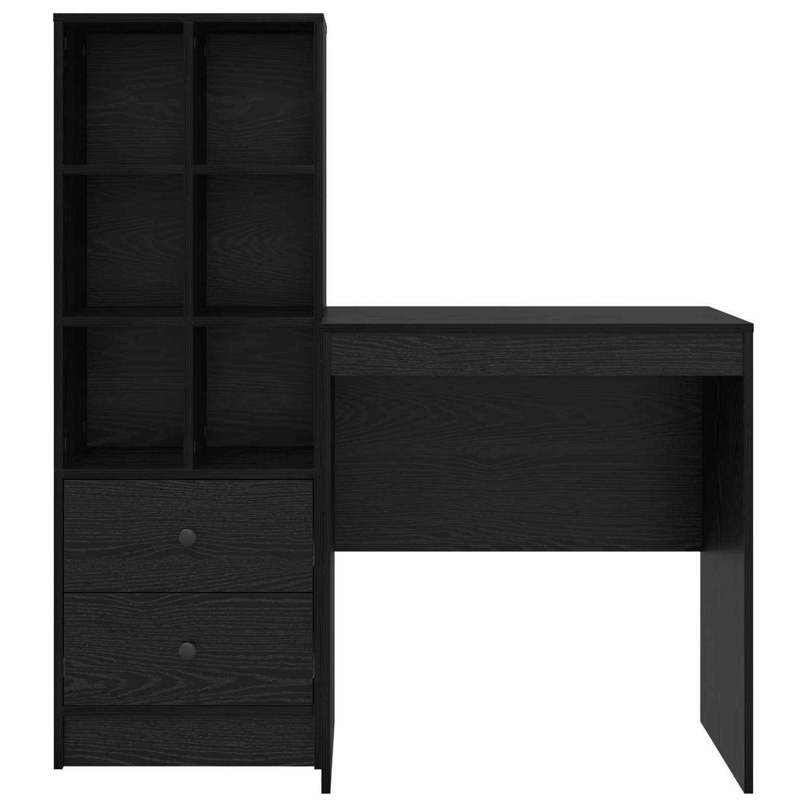 Stol s ladicama s policom s pohranom 2 pcs Crni hrast
