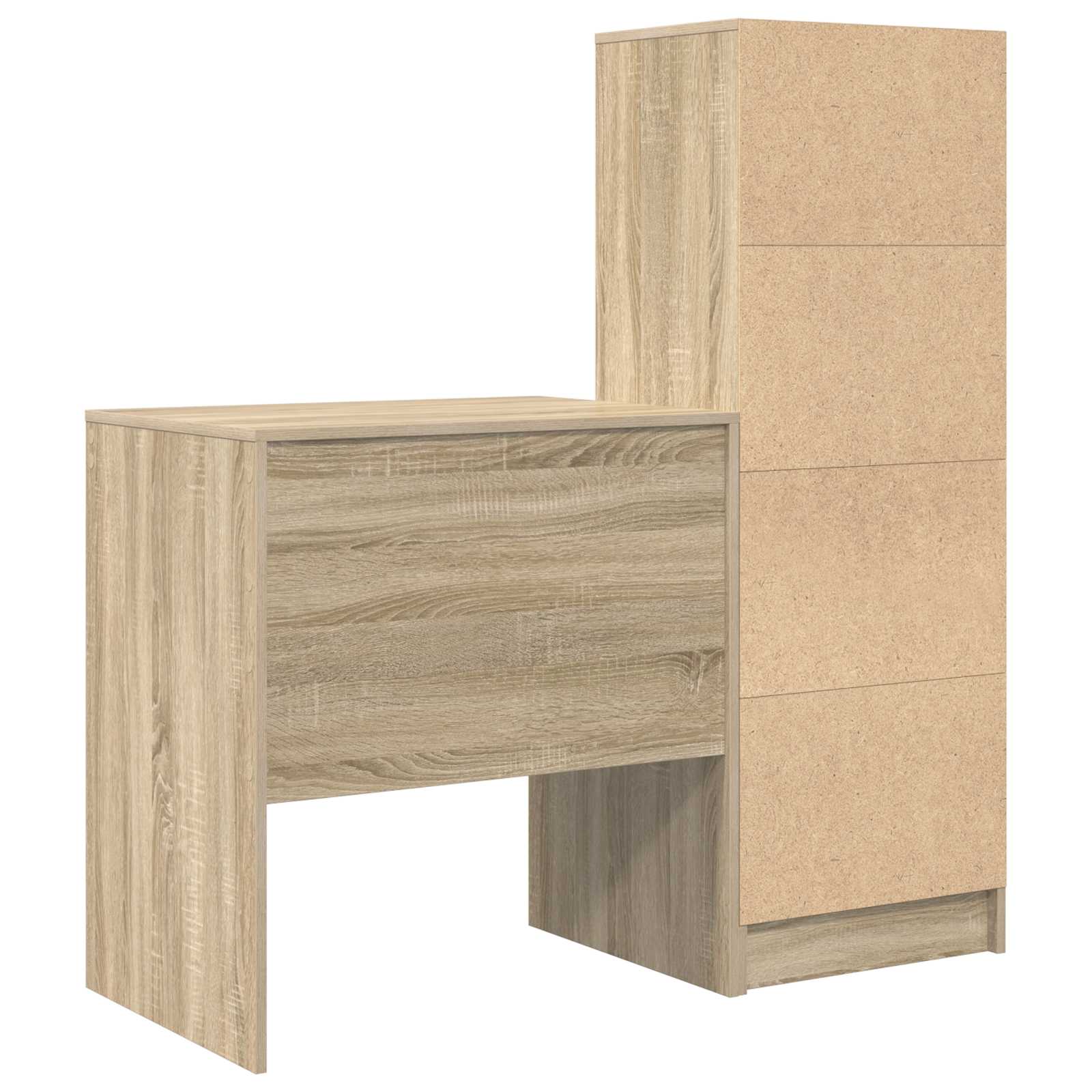 Stol s ladicama s policom s pohranom 2 pcs Sonoma hrast