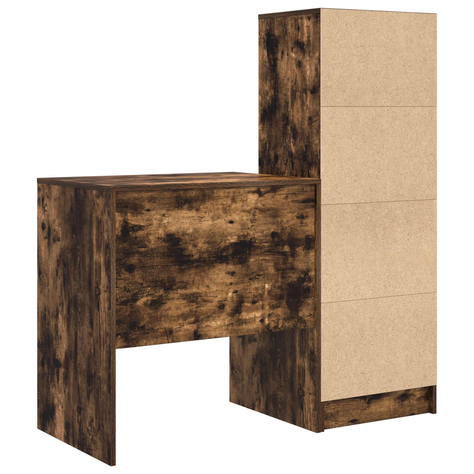 Stol s ladicama s policom s pohranom 2 pcs Dimljeni hrast