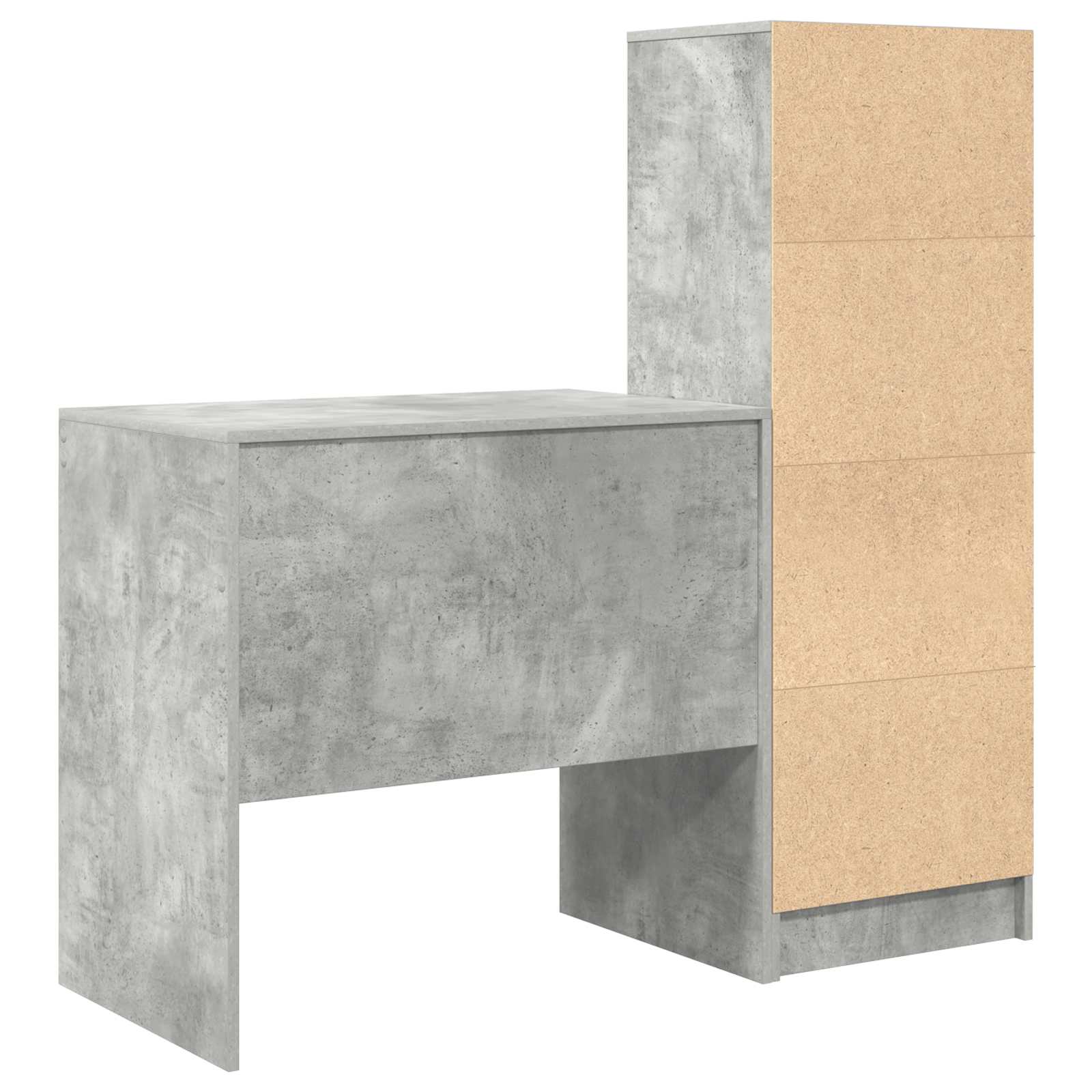 Stol s ladicama s policom s pohranom 2 pcs Betonski sivi