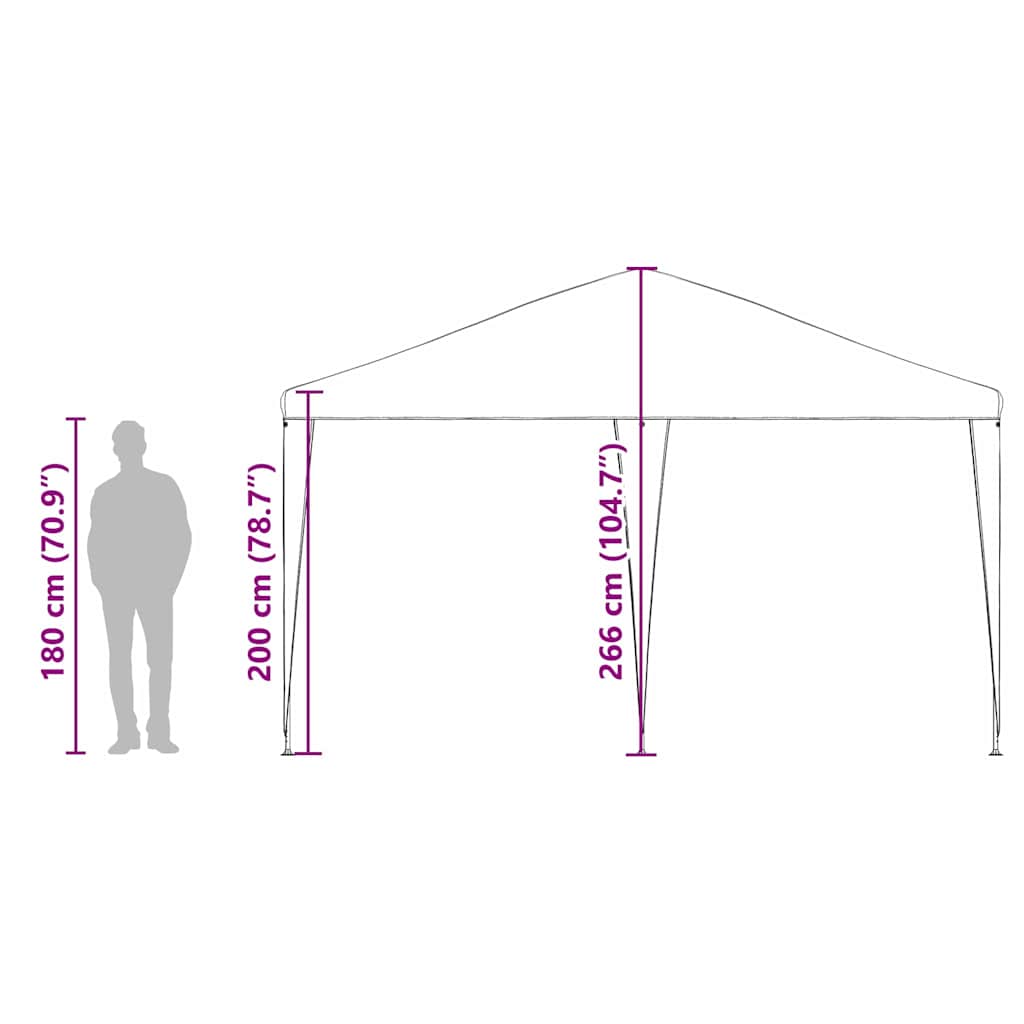 Šator za zabave Plava 400 x 400 x 266 cm Polietilen i čelik