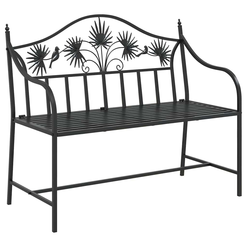 Vrtna klupa Crna 104 x 52,5 x 89 cm Čelik