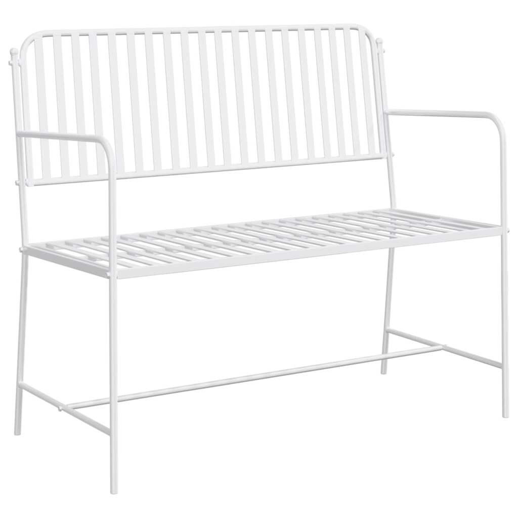 Vrtna klupa Jednostavna bijela 103,5 x 51,5 x 90 cm Čelik