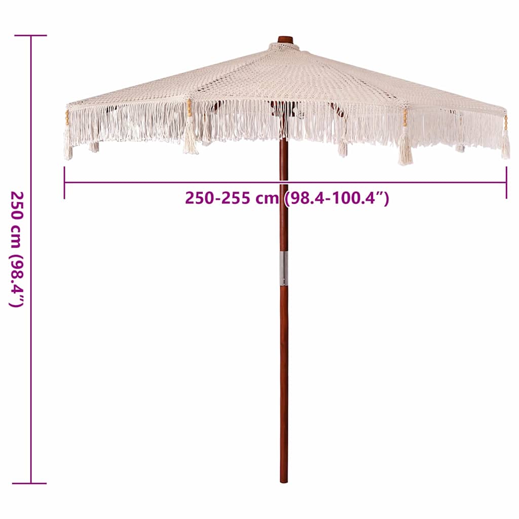 Makrame suncobransko Krema 252.5 x 252.5 x 260 cm