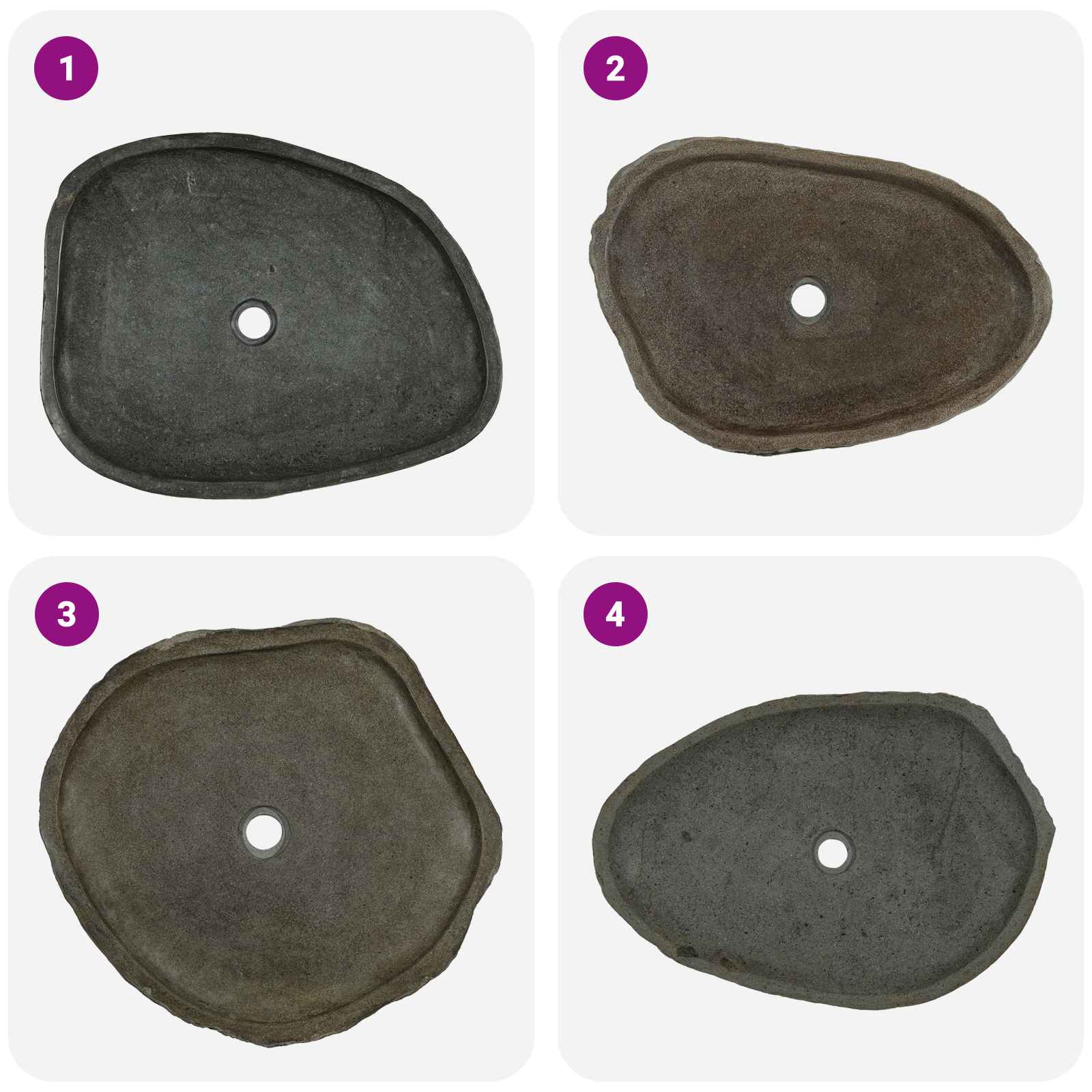 Umivaonik za pranje Siva 65 x 50 x 6 cm River Stone