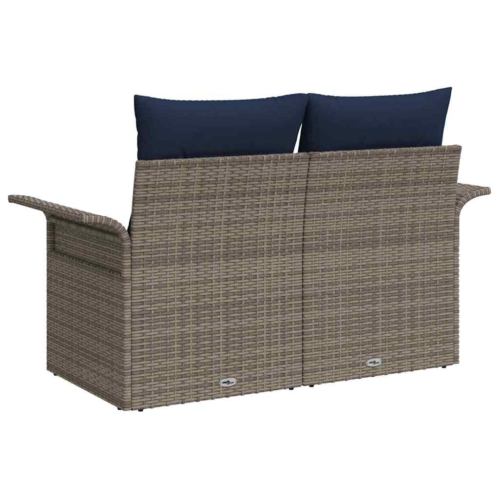 Vrtni kauč s jastukom s pohranom 141 x 62 x 69 cm poliratan