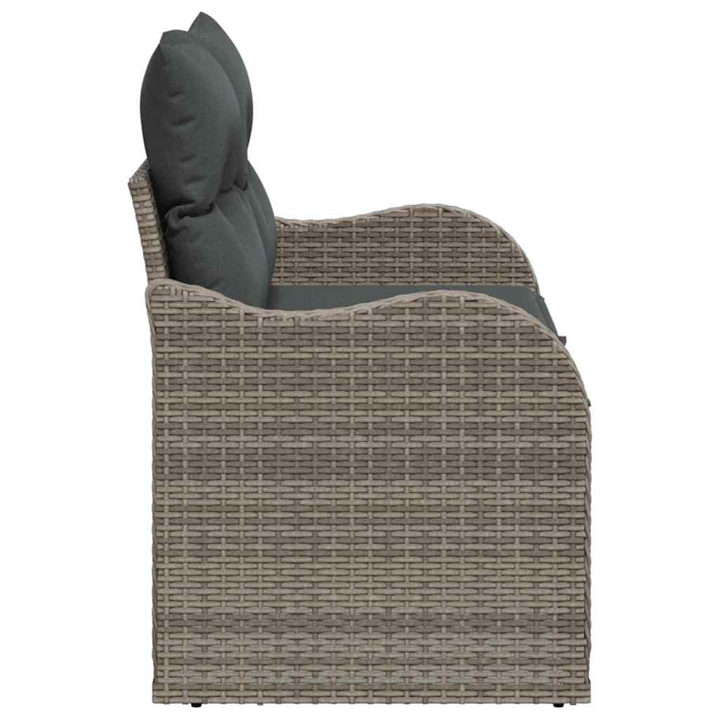 Vrtni kauč s jastukom Siva 121 x 62 x 69cm poliratan