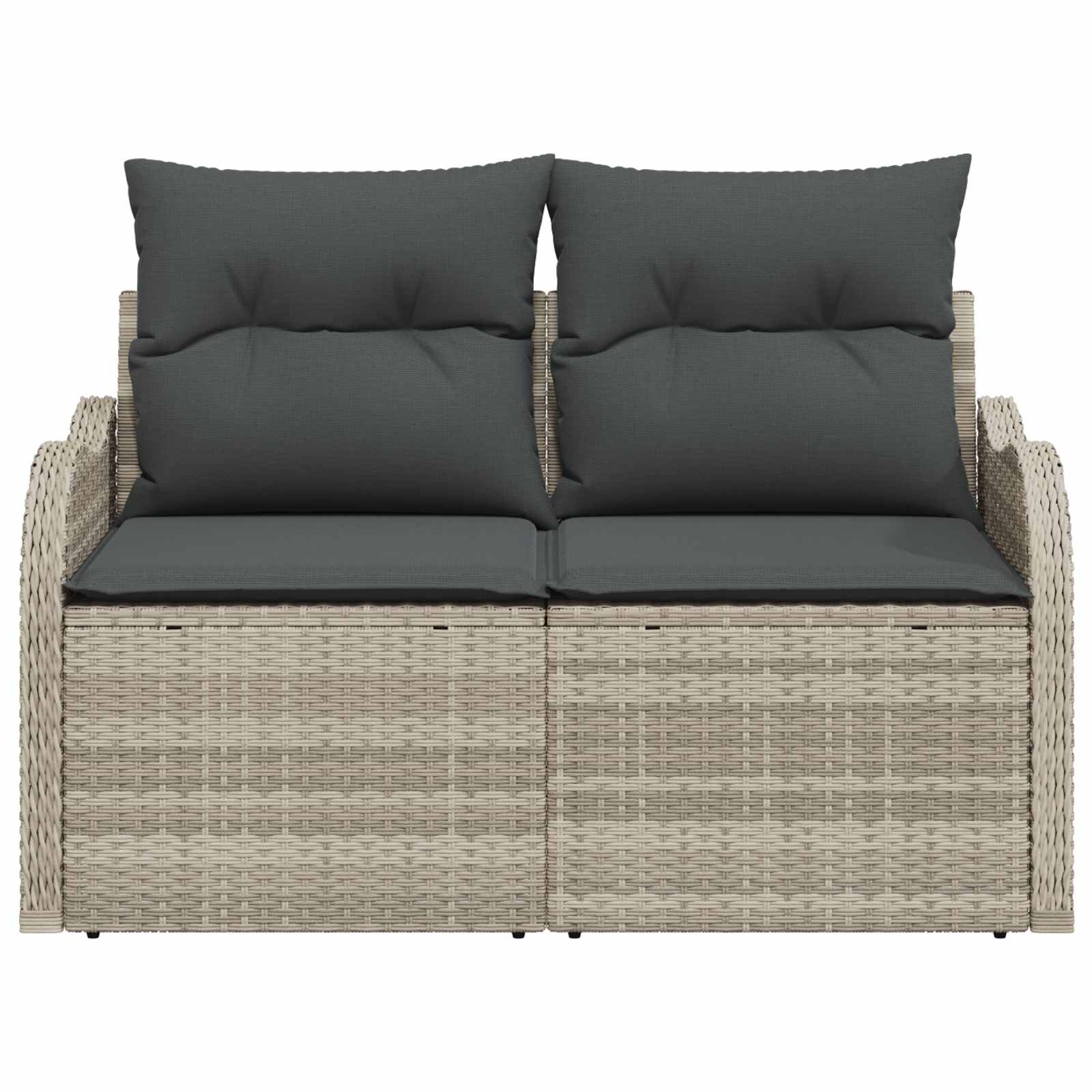 Vrtni kauč s jastukom Svjetlosiva 121 x 62 x 69cm poliratan