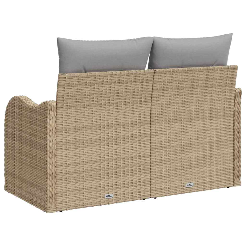 Vrtni kauč s jastukom s pohranom Bež 121 x 62 x 69cm poliratan
