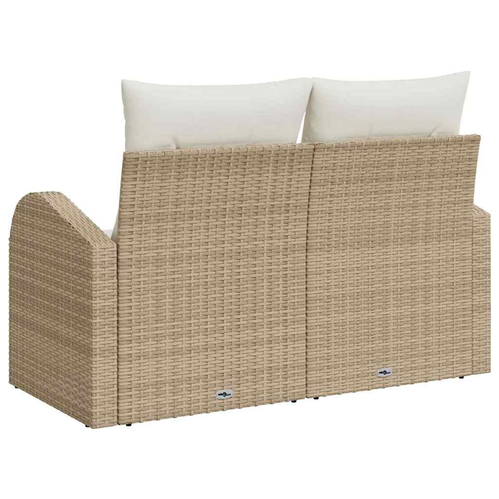 Vrtni kauč s jastukom Bež 124 x 62 x 69cm poliratan
