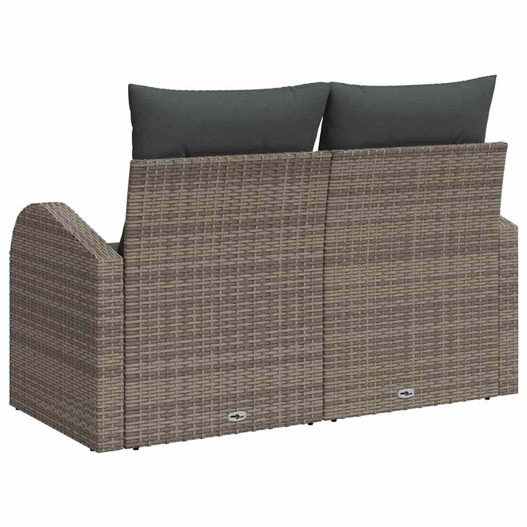 Vrtni kauč s jastukom s pohranom Siva 124 x 62 x 69cm poliratan