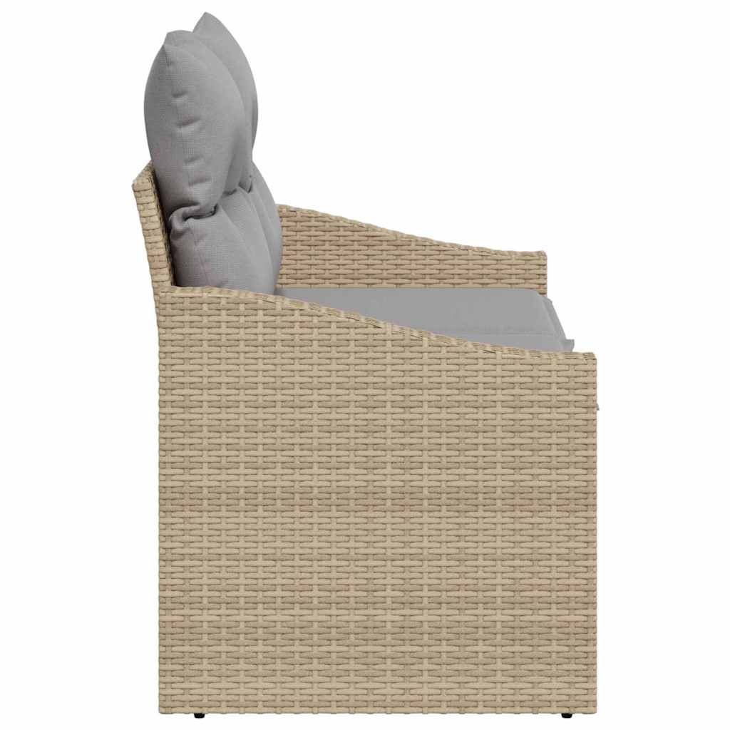 Vrtni kauč s jastukom s pohranom 123 x 62 x 69 cm poliratan