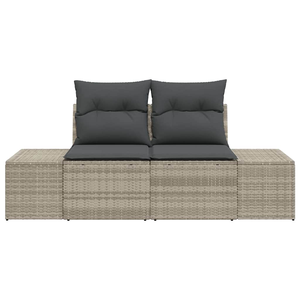 Vrtni kauč s jastukom Siva 184 x 62 x 69 cm poliratan