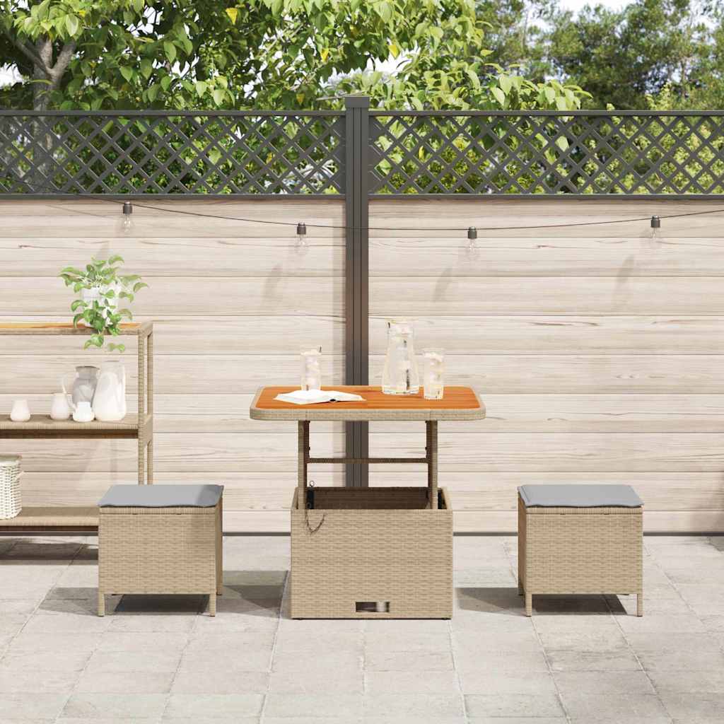 Vrtni set za objed Bež poliratan