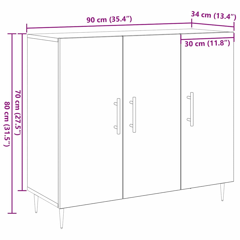 Kreveta Umjetnički hrast 90 x 34 x 80 cm Konstruirano drvo