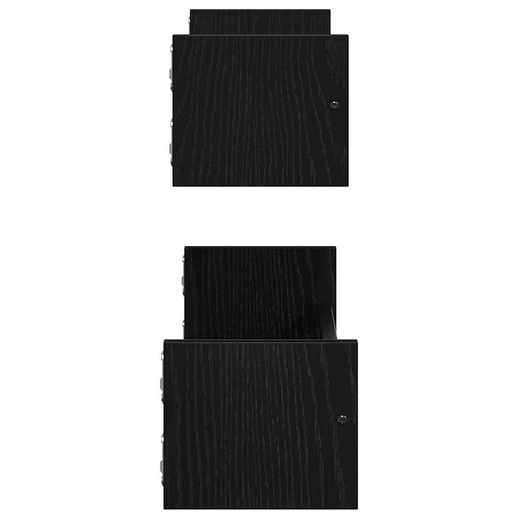 Polica na zidu Zidne 2 pcs Crni hrast 60 x 16 x 14 cm
