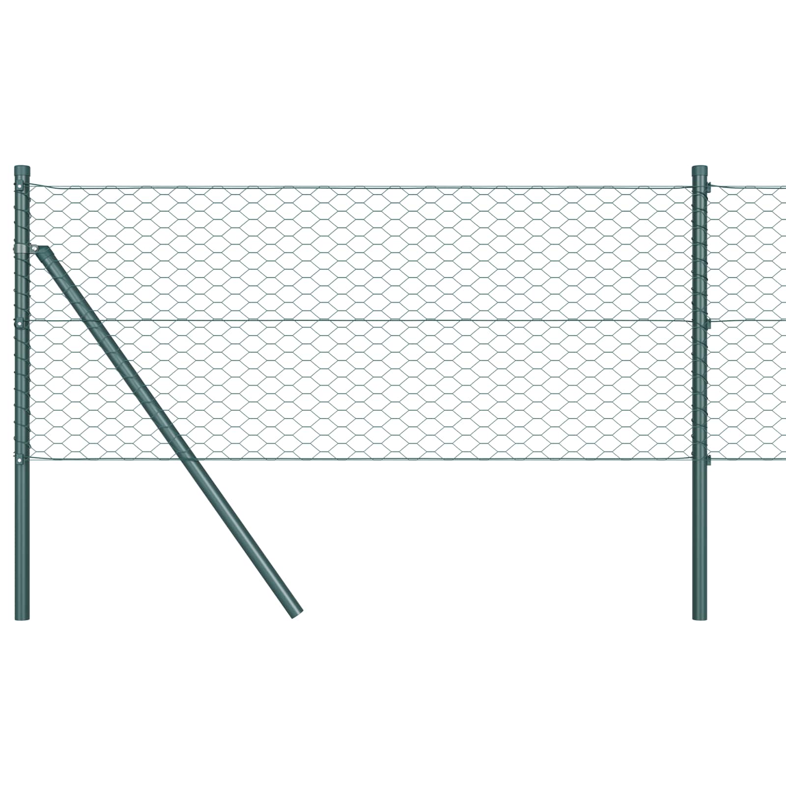 Heksagonalna ograda 0,5 x 10 m PVC Zelena